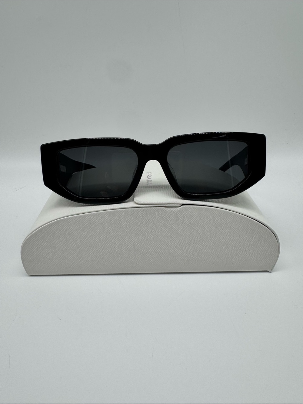 Prada Black Oversized Rectangular Women's Sunglasses